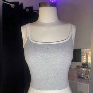 y2k grey/white cami